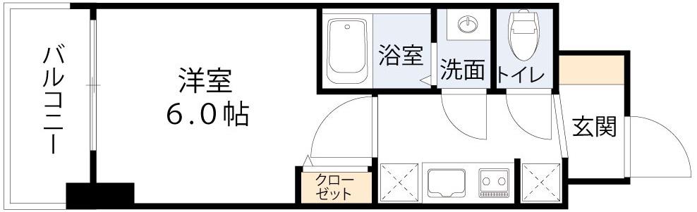 大阪難波NOAH(1K/9階)の間取り写真