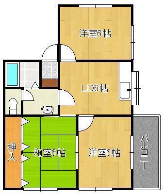 ルミエール深坂(3DK/1階)の間取り写真