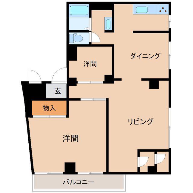 プライム伊藤(2DK/3階)の間取り写真