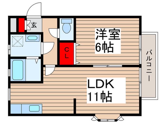 フロイディハイツ(1LDK/2階)の間取り写真
