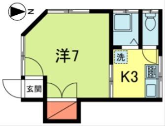 尾崎荘(1K/1階)の間取り写真