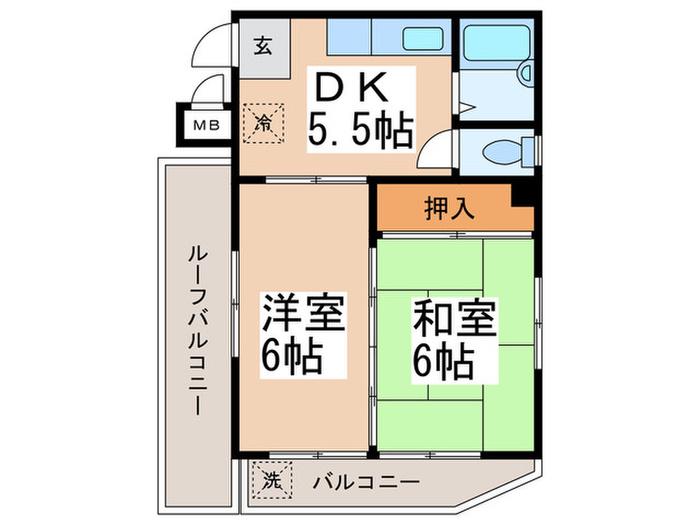 プリーメル(2DK/4階)の間取り写真