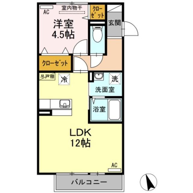 ル・レクチエ(1LDK/2階)の間取り写真