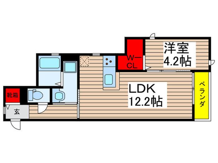 カーサ ボナール(1LDK/2階)の間取り写真