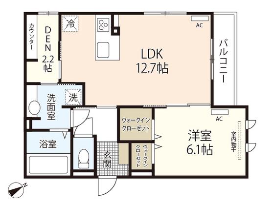 サンハイム己斐中III(1LDK/1階)の間取り写真