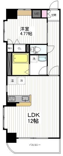 セントフィールド壱番館(1LDK/4階)の間取り写真