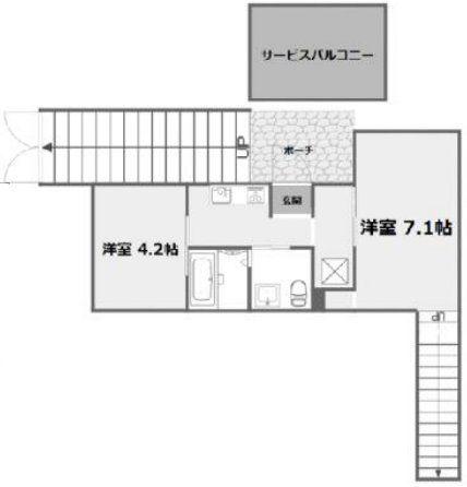 クイエオーラ(2K/B1階)の間取り写真