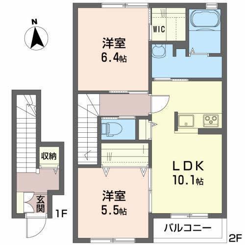 コージーコート(2LDK/2階)の間取り写真