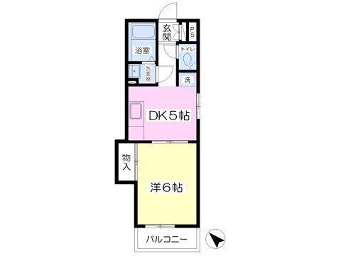 HAMLET昭和(1DK/2階)の間取り写真