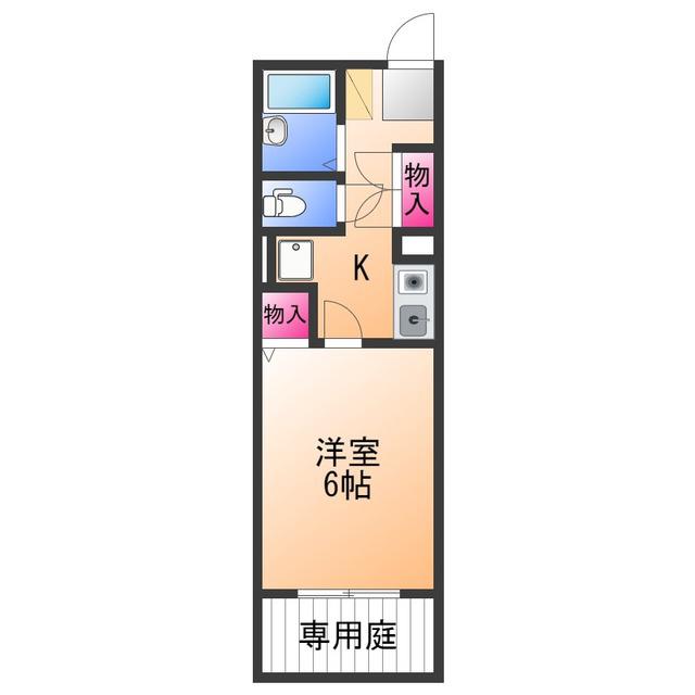 アライブ滝本III(1K/1階)の間取り写真