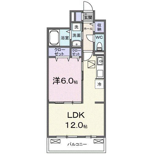 ラミリス(1LDK/1階)の間取り写真