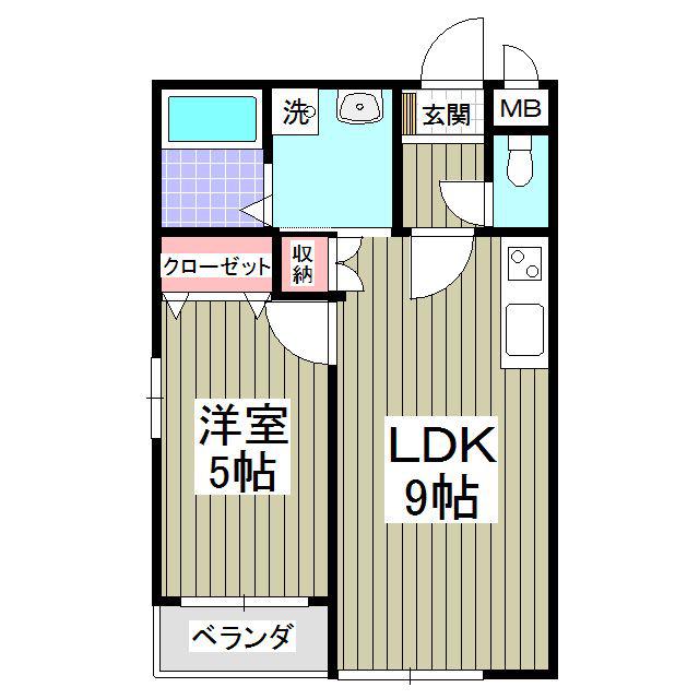 GARDEN MIYAKOI(1LDK/1階)の間取り写真