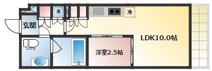 パークアクシス仙台西公園(1LDK/5階)の間取り写真