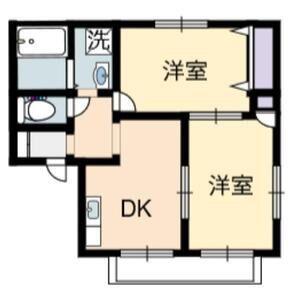 コーポきららII(2DK/1階)の間取り写真