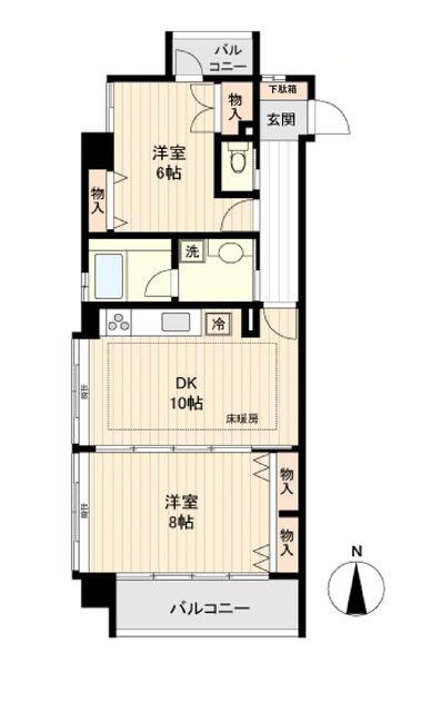 シエナ仙台II(2LDK/3階)の間取り写真