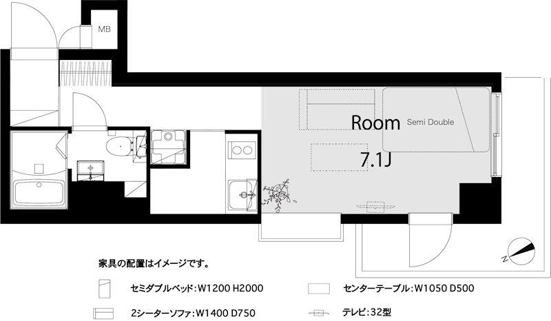 日神パレス新大塚(ワンルーム/2階)の間取り写真