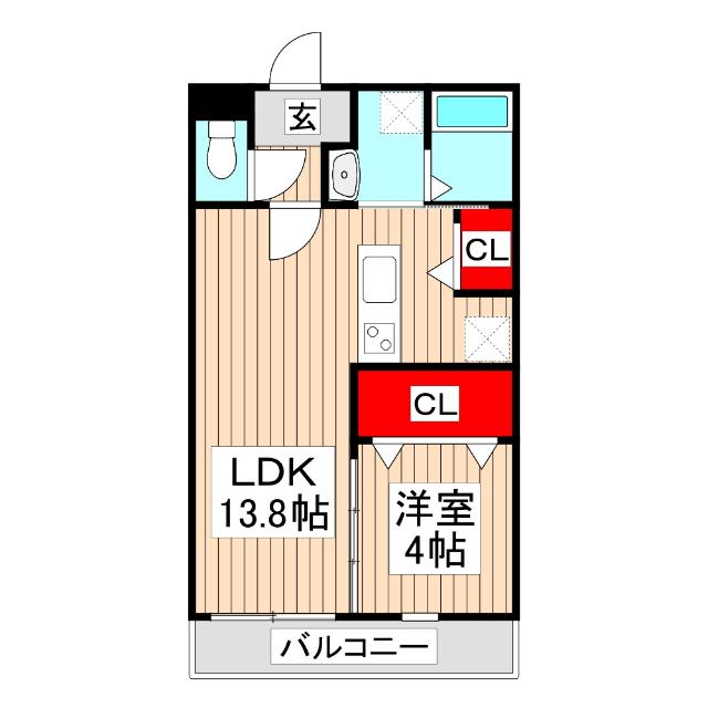 ラコンテ(1LDK/1階)の間取り写真