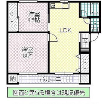 リエス笠原(2LDK/3階)の間取り写真