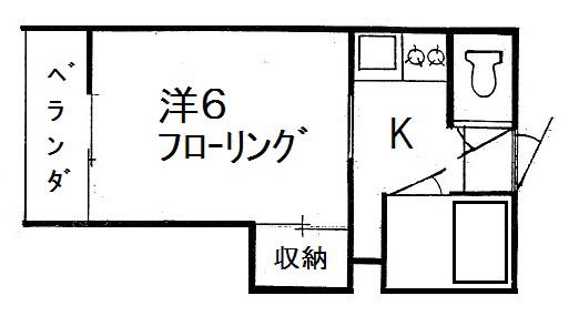 芝ハウス(1K/2階)の間取り写真