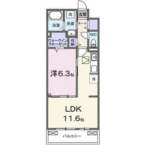 コスモステラス イースト(1LDK/1階)の間取り写真
