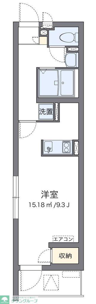 クレイノアムレット 矢口渡(ワンルーム/3階)の間取り写真