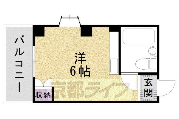 シャトー神宮道(ワンルーム/3階)の間取り写真