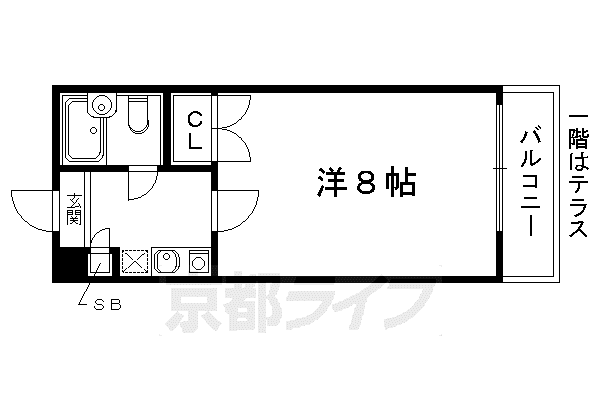 サンダ館II(1K/2階)の間取り写真