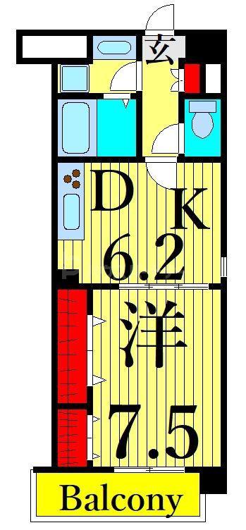 アヴァンタージュ(1DK/6階)の間取り写真