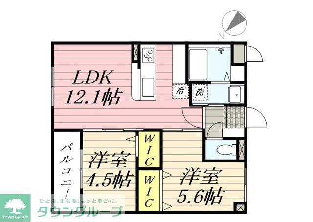 LUXCAS大橋(2LDK/1階)の間取り写真