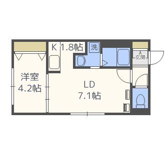 PREMIERE KOTONI(1LDK/1階)の間取り写真