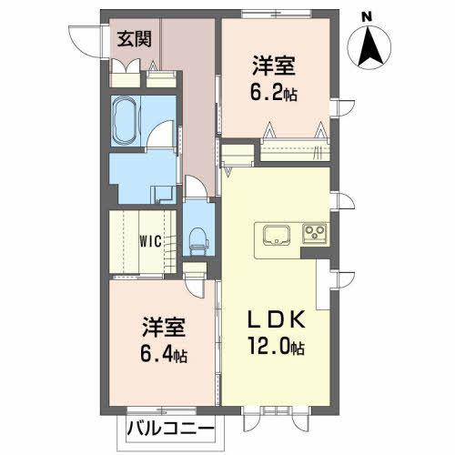 メゾンさくら(2LDK/2階)の間取り写真