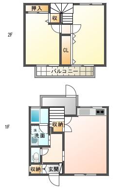 ぴあ殿町A棟(2LDK/1階)の間取り写真