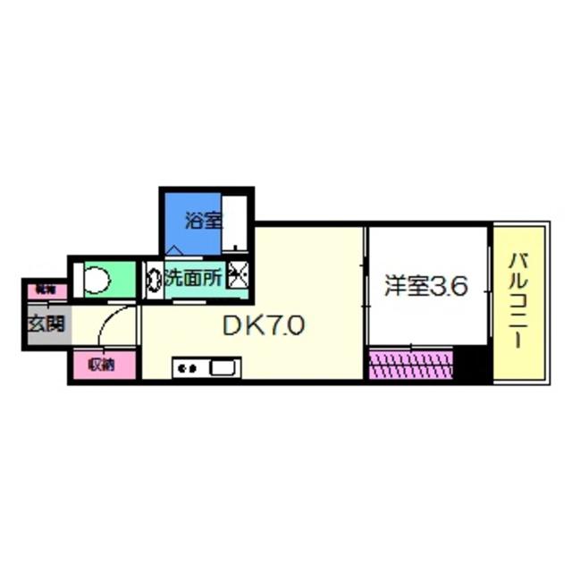 クローバー・ビュー北花田(1DK/9階)の間取り写真