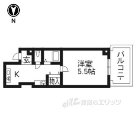 TS CASA御幸町(1K/2階)の間取り写真