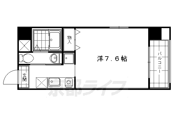 HF河原町二条レジデンス(1K/8階)の間取り写真