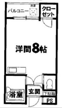 バーブルパークマンション(ワンルーム/4階)の間取り写真