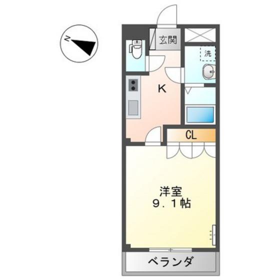 ルミナスアネックス(1K/1階)の間取り写真