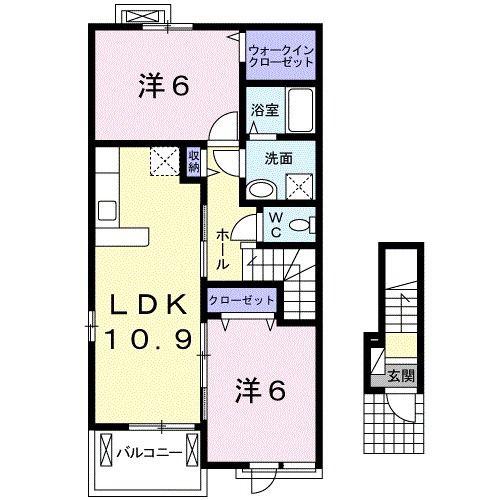 ラフレーズM I(2LDK/2階)の間取り写真
