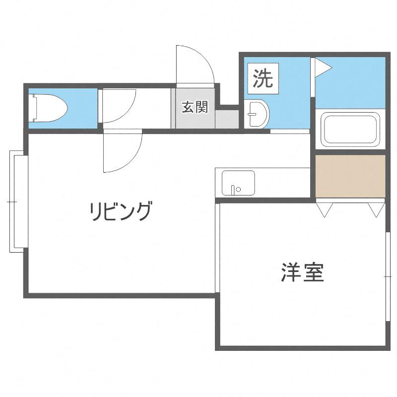 プレシャス37(1LDK/3階)の間取り写真