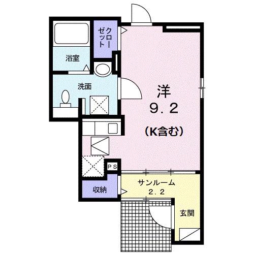 フロイデ KANAGEN III(ワンルーム/1階)の間取り写真