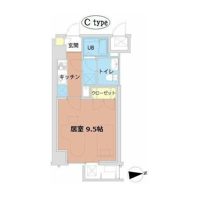 新百合 和田文ビル(1K/3階)の間取り写真