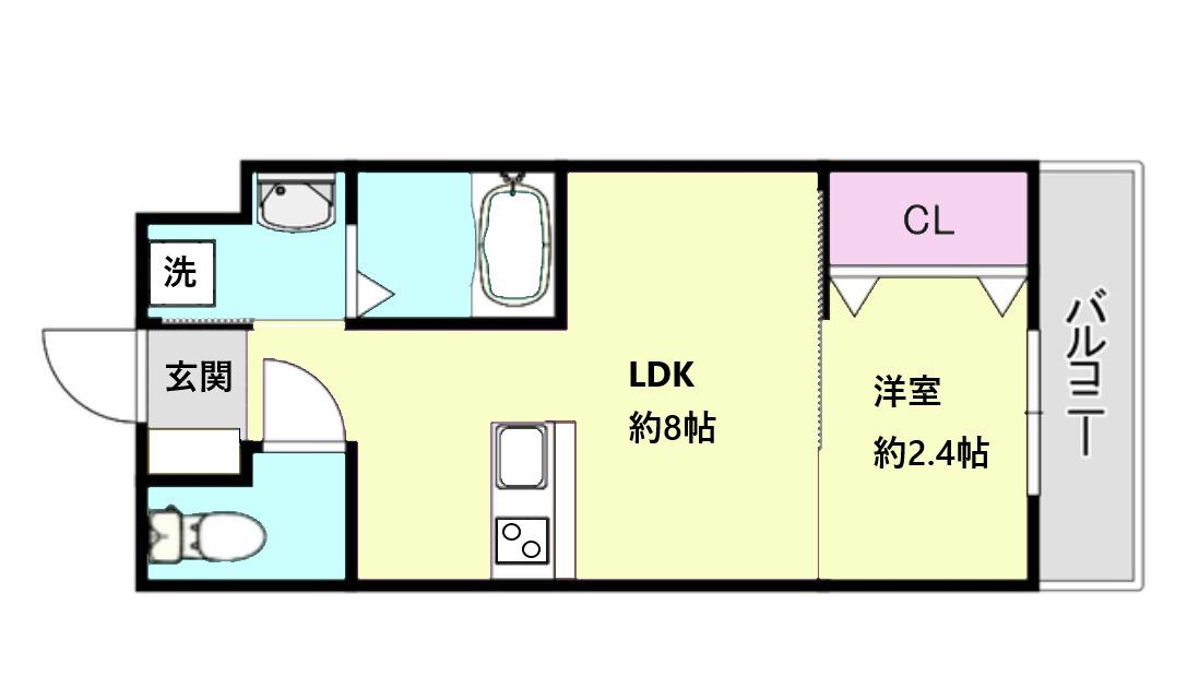 リアコート千里丘2ノース(1LDK/2階)の間取り写真