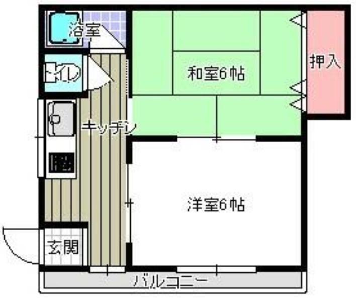 アーバニティ伊田(2K/3階)の間取り写真