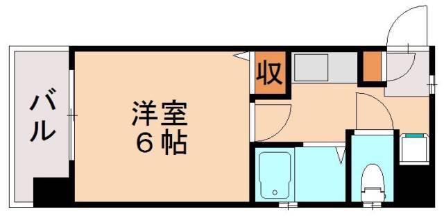 ライオンズマンション大博通(1K/6階)の間取り写真