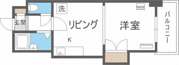 ハイツ南3条(1DK/9階)の間取り写真