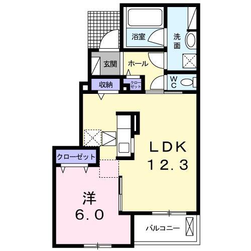 メゾンリヴィエールG(1LDK/1階)の間取り写真