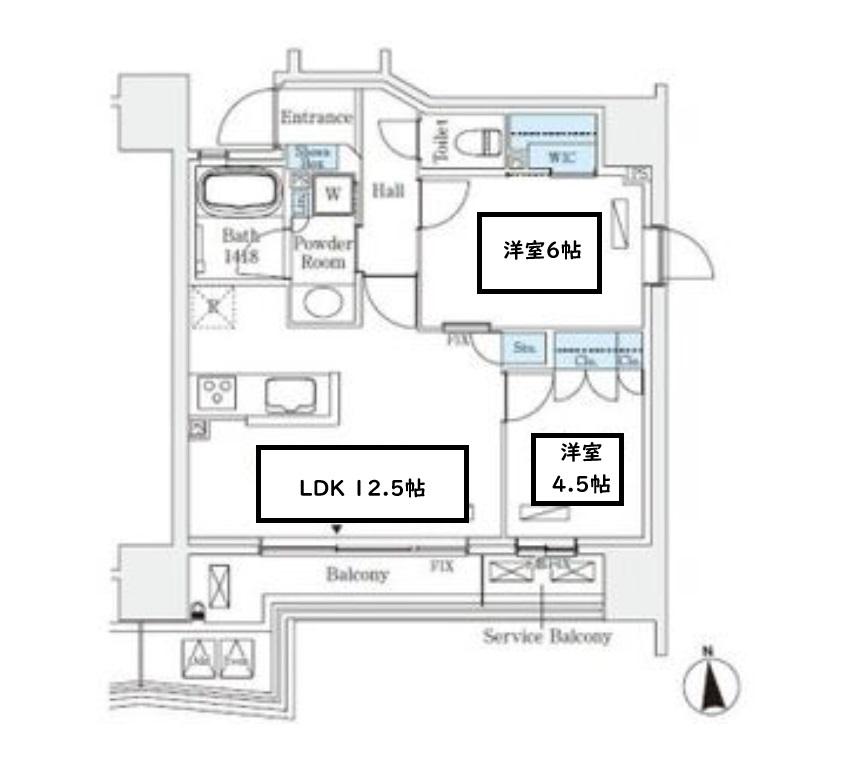 STANDZ四天王寺前夕陽丘(2LDK/9階)の間取り写真