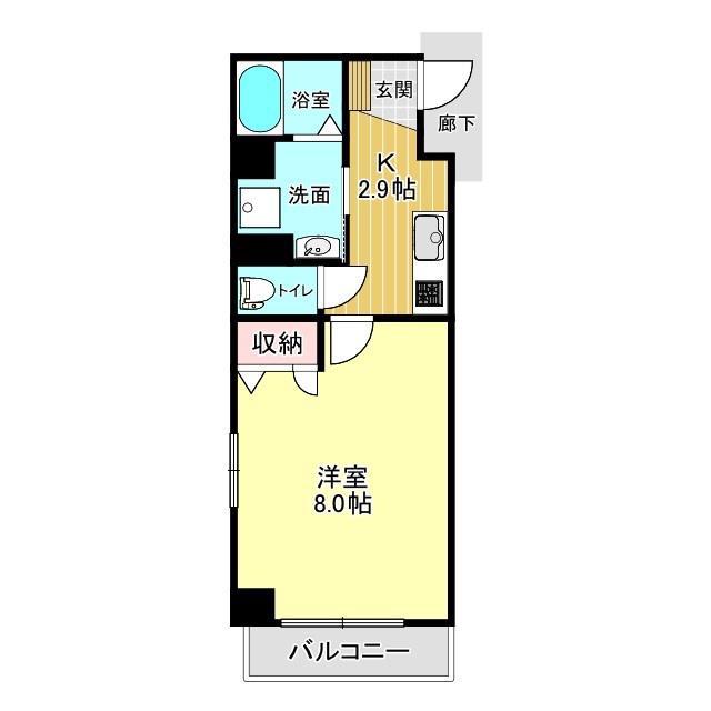 アビターレ平町(1K/1階)の間取り写真