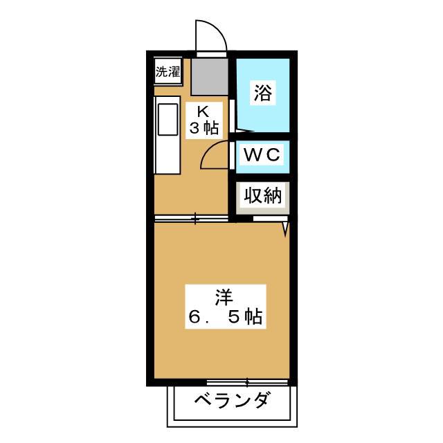 ハイウッドNO.1(1K/2階)の間取り写真