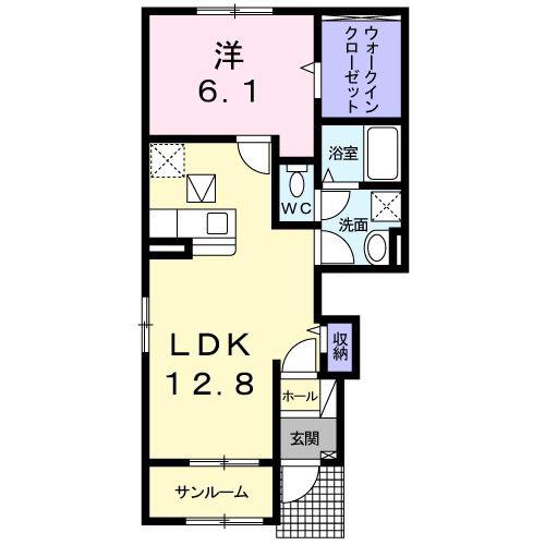 PEPPY・I(1LDK/1階)の間取り写真